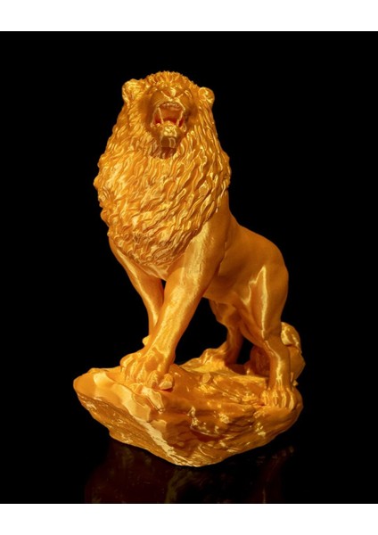 24 cm 3D Baskı Aslan Figür Biblo