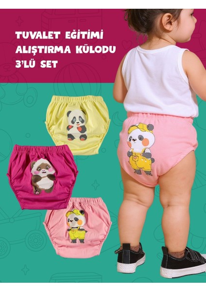Kız Çocuk 3'lü Tuvalet Eğitimi Alıştırma Külodu Seti