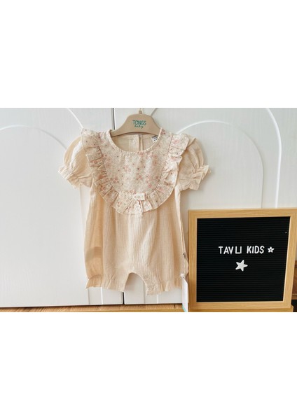 Tavlı Kıds Müslin Kız Bebek Tulumu