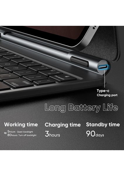 Samsung Galaxy Tab S10 Fe/S9 Fe 10.9 Inch Için Keyboard Bluetooh Bağlantılı Standlı Klavyeli Tablet Kılıfı indirimleri