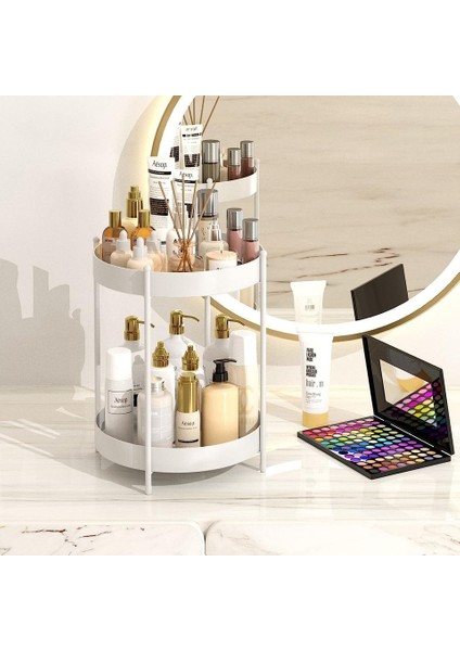 Mutfak Banyo Düzenleyici 35 cm Beyaz 2 Katlı Çok Amaçlı Organizer Standı modelleri