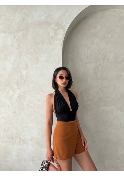 Kapaklı Şort Etek Camel S208 modelleri