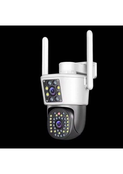 Enshal 4mp 4K Ultra Hd Gece Görüşlü Çift Lensli Hareket Takipli Alarmlı Dış Mekan Ip Güvenlik Kamerası