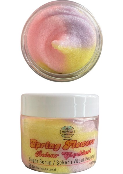 Bahar Çiçekleri Aromalı Doğal Vücut Peelingi/ Spring Flowers Natural Body Sugar Scrub