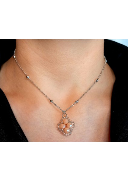Kristal Taşlı Van Cleef Model Kolye, Gümüş Kaplama Çift Taraflı Yonca Modeli Kolye, Van Cleef Bijuteri Kolye, Van Cleef Gümüş Kaplama Kolye, Dört Yapraklı Şans Yonca Kolye