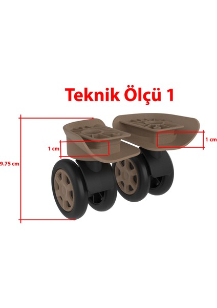 Keo-Plus Pp Valiz Tekerleği Sağ ve Sol Pudra Renk indirimleri