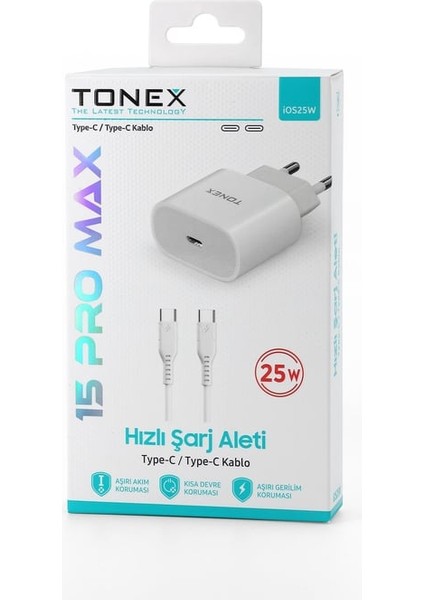 Tonex IOS25 25W 15 Pro Max Hızlı Şarj Aleti indirimleri