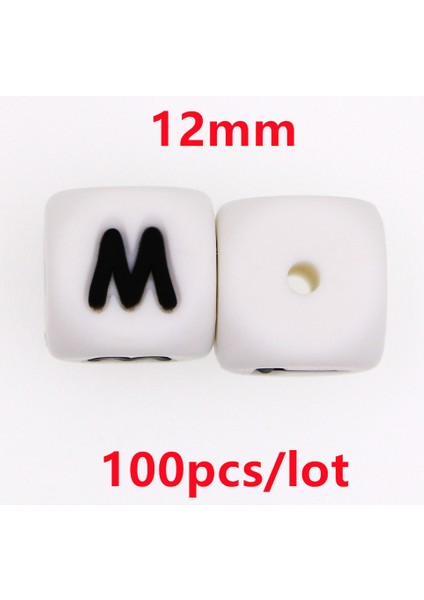 100 Adet 12 mm Silikon Mektup Boncuk Silikon Yuvarlak Boncuk Dağınık Boncuklar Gıda Sınıfı Diy Bilezik Kolye Emzik Zinciri Aksesuarları (Yurt Dışından)