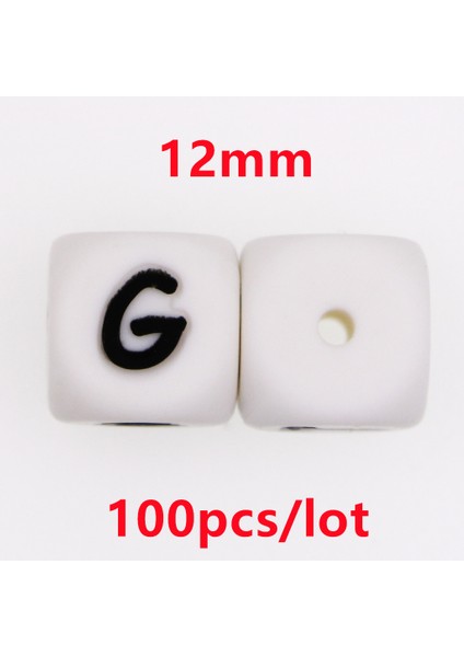 100 Adet 12 mm Silikon Mektup Boncuk Silikon Yuvarlak Boncuk Dağınık Boncuklar Gıda Sınıfı Diy Bilezik Kolye Emzik Zinciri Aksesuarları (Yurt Dışından)