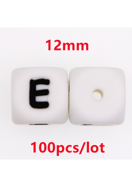 100 Adet 12 mm Silikon Mektup Boncuk Silikon Yuvarlak Boncuk Dağınık Boncuklar Gıda Sınıfı Diy Bilezik Kolye Emzik Zinciri Aksesuarları (Yurt Dışından)
