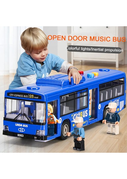 Yüksek Kaliteli Simülasyon Otobüs Büyük Boy Damla Dayanıklı Hafif Müzik Atalet Otobüs Modeli Geri Çekin Araba Eğitici Oyuncaklar Hediyeler (Yurt Dışından) fiyatları