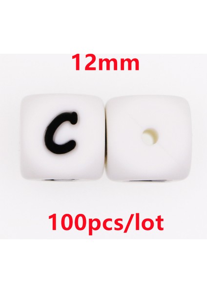 100 Adet 12 mm Silikon Mektup Boncuk Silikon Yuvarlak Boncuk Dağınık Boncuklar Gıda Sınıfı Diy Bilezik Kolye Emzik Zinciri Aksesuarları (Yurt Dışından)