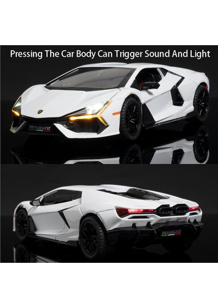 1:24 Revuelto Alaşım Pres Döküm Model Araba Oyuncaklar Spor Arabalar 4 Kapı Açık Geri Çekin Ses Işığı Yarış Aracı Festivali Hediye Erkek Için (Yurt Dışından) modelleri