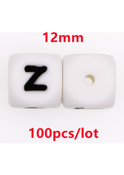 100 Adet 12 mm Silikon Mektup Boncuk Silikon Yuvarlak Boncuk Dağınık Boncuklar Gıda Sınıfı Diy Bilezik Kolye Emzik Zinciri Aksesuarları (Yurt Dışından)