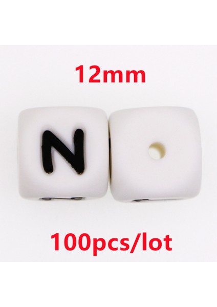 100 Adet 12 mm Silikon Mektup Boncuk Silikon Yuvarlak Boncuk Dağınık Boncuklar Gıda Sınıfı Diy Bilezik Kolye Emzik Zinciri Aksesuarları (Yurt Dışından)