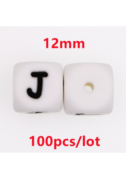 100 Adet 12 mm Silikon Mektup Boncuk Silikon Yuvarlak Boncuk Dağınık Boncuklar Gıda Sınıfı Diy Bilezik Kolye Emzik Zinciri Aksesuarları (Yurt Dışından)