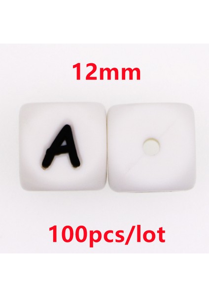 100 Adet 12 mm Silikon Mektup Boncuk Silikon Yuvarlak Boncuk Dağınık Boncuklar Gıda Sınıfı Diy Bilezik Kolye Emzik Zinciri Aksesuarları (Yurt Dışından)