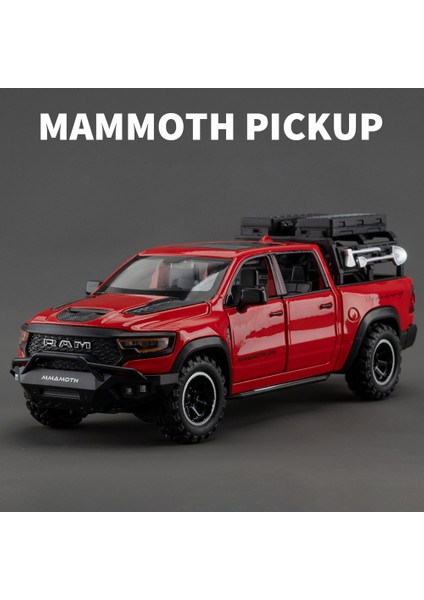 1:32 Dodge Mamut 1000 Trx Alaşım Pikap Araba Modeli Döküm Metal Off-Road Araç Modeli Ses ve Işık Simülasyon Çocuk Oyuncak Hediye (Yurt Dışından)