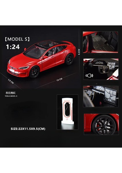 1:24 Tesla Model S Minyatürleri Simülasyon Alaşım Metal Pres Döküm Model Araba Ses ve Işık Oyuncak Arabalar Çocuklar Için Erkek Arkadaşı Için Hediyeler C270 (Yurt Dışından)