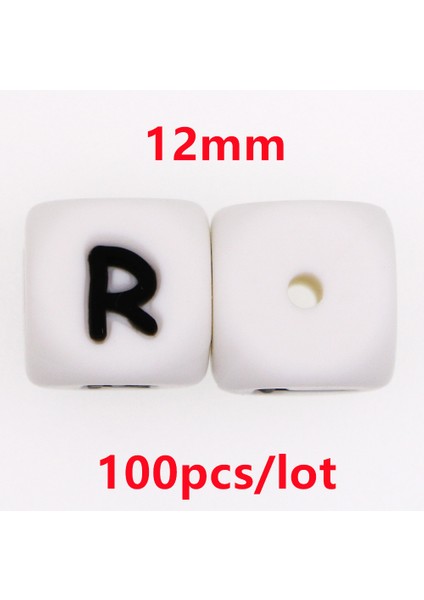 100 Adet 12 mm Silikon Mektup Boncuk Silikon Yuvarlak Boncuk Dağınık Boncuklar Gıda Sınıfı Diy Bilezik Kolye Emzik Zinciri Aksesuarları (Yurt Dışından)