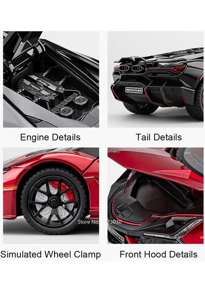 1:24 Lambor Revuelto Minyatür Alaşım Diecast Araba Modelleri Oyuncaklar Supercar 4 Kapılar Açıldı Araçlar Yürüyor Çocuk Hediyeler (Yurt Dışından) fırsatları