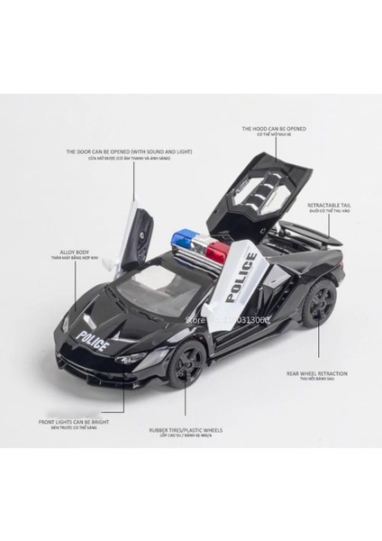 1/32 Lambo LP770-4 Alaşım Polis Arabası Modeli Dietoy Metal Oyuncak Araçlar Araba Modeli Simülasyon Ses ve Işık Koleksiyonu Çocuklar Hediyeler (Yurt Dışından) fırsatları