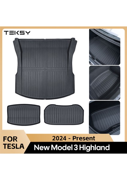 Tesla Model 3 Highland 2024 Için Ön ve Arka Bagaj Paspas Tpe Halı Su Geçirmez Hava Koşullarına Dayanıklı Pedler Yukarı ve Aşağı Katmanlı Paspaslar (Yurt Dışından) fiyatları
