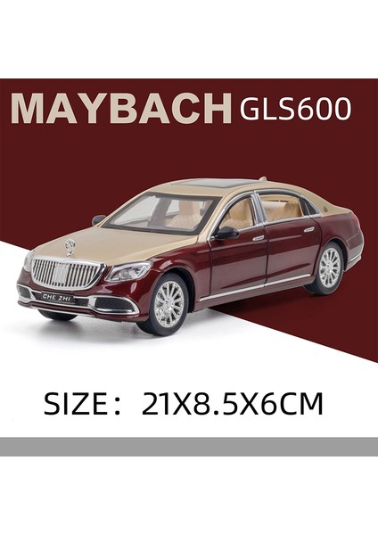 1:24 Mercedes Benz Maybach GLS600 Alaşım Model Arabalar Döküm Oyuncak Araba Simülasyon Ses ve Işık Araç Oyuncak Modeli Çocuklar Için Hediyeler (Yurt Dışından)