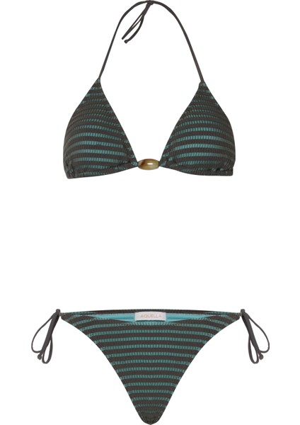 Boncuk Aksesuarlı Üçgen Bikini