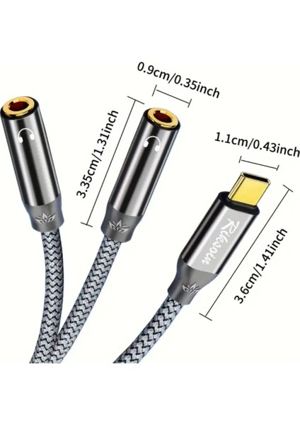 Type-C To 3,5 mm Aux Ses Kulaklık Ayırıcı 2'si 1 Arada Ses Adaptörü Hi-Fi Ses Kalitesi Yüksek Çözünürlüklü Jack Çevirici Aux fırsatları