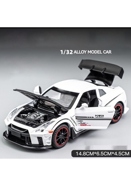 1/32 Nissan Gtr Alloy Alaşım Araba Yarışı Diecast Model Ses ve Işık Hobi Dekoratif Güzel Süsler Oyuncak Koleksiyonu Geri Çekin (Yurt Dışından)