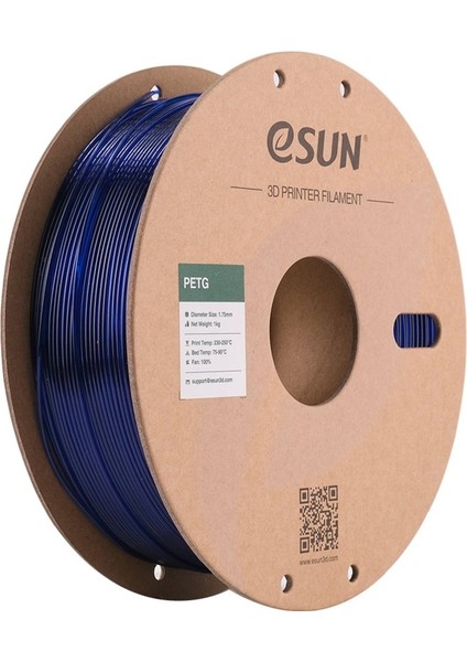 Petg Filament Yarı Saydam Mavi 1,75MM 1kg -
