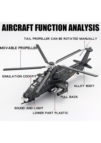 1:72 Wz-10 Helikopter Toyalloy Döküm Metal Modeli Ses ve Işık Oyuncak Helikopter Savaşçı Modeli Koleksiyonu Süs Çocuk Hediye (Yurt Dışından) modelleri