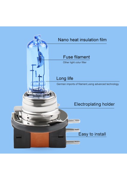 Adet H15 15/55W Kaynak Ampuller 12V 55W H15 Haln Işıklar Araba Için Süper Parlaklar Beyaz 6000K Araba Farlar Ampuller Arabalar (Yurt Dışından) fırsatları