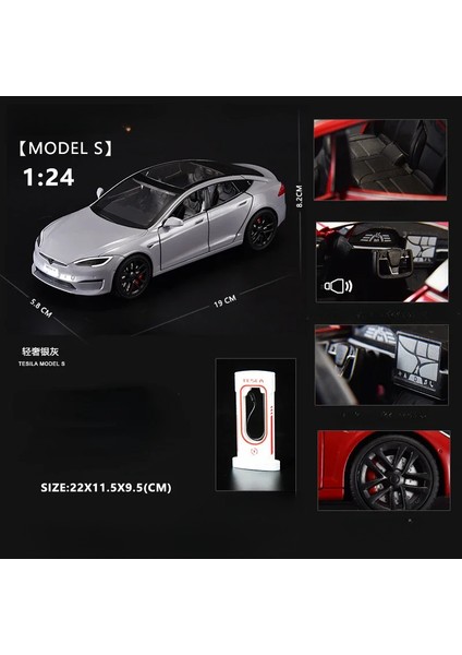 1:24 Tesla Model S Minyatürleri Simülasyon Alaşım Metal Pres Döküm Model Araba Ses ve Işık Oyuncak Arabalar Çocuklar Için Erkek Arkadaşı Için Hediyeler C270 (Yurt Dışından)