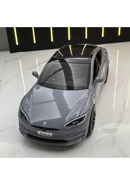 1:24 Tesla Model S Minyatürleri Simülasyon Alaşım Metal Pres Döküm Model Araba Ses ve Işık Oyuncak Arabalar Çocuklar Için Erkek Arkadaşı Için Hediyeler C270 (Yurt Dışından) modelleri