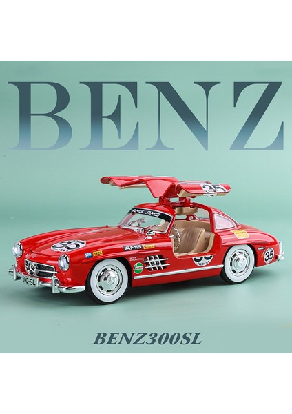 1:24 Mercedes-Benz 300SL 1936 Alaşım Model Araba Oyuncak Döküm Metal Döküm Ses ve Işık Oyuncak Arabalar Çocuklar Için Araç (Yurt Dışından)