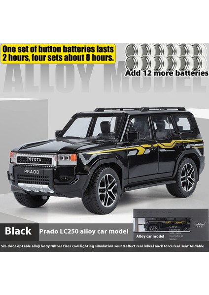 1:24 Toyota Land Cruiser Prado LC250 Suv Alaşım Pres Döküm Model Araç Ses ve Işık Çocuk Oyuncak Koleksiyon Doğum Günü Hediyesi Erkek Için (Yurt Dışından)
