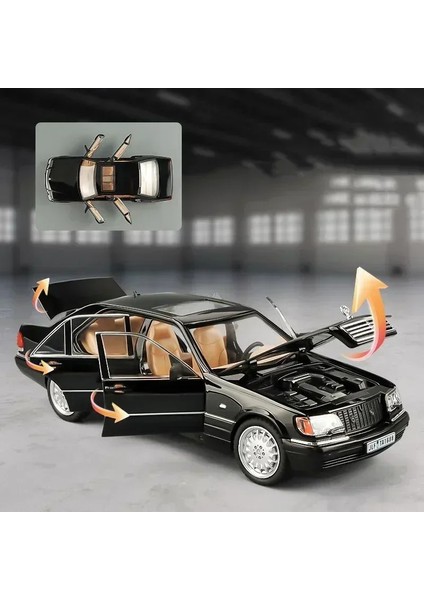 Ölçekli Araba 1:24 Mercedes Benz S320 W140 Alaşım Minyatür Araba Modeli Döküm Metal Ses ve Işık Koleksiyonu Çocuk Oyuncağı Araç Hediye (Yurt Dışından) fırsatları