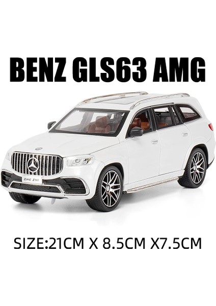 1:24 Mercedes Benz Glamg Amg Alaşım Model Araba Suv Araç Diecast Metal Araba Simülasyon Ses ve Işık Oyuncaklar Çocuklar Için Hediyeler (Yurt Dışından)
