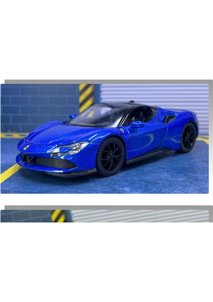 1:32 Ferrari SF90 Supercar Yüksek Simülasyon Diecast Metal Alaşım Model Araba Ses Işık Geri Çekin Koleksiyonu Oyuncak Hediyeler (Yurt Dışından)