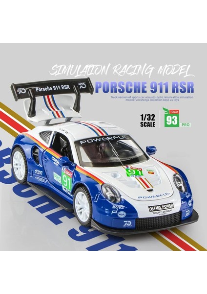 1:32 Porsche 911 Porsche Rsr Mavi Araba Alaşım Araba Modeli Simülasyon Araba Dekorasyon Koleksiyonu Hediye Oyuncak Döküm Modeli Çocuk Oyuncak (Yurt Dışından) modelleri
