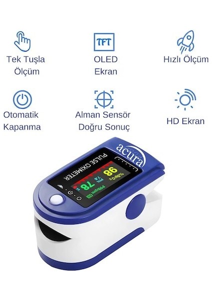 Ac-60 Oksimetre OLED Ekranlı Nabız ve Oksijen Ölçer fiyatları