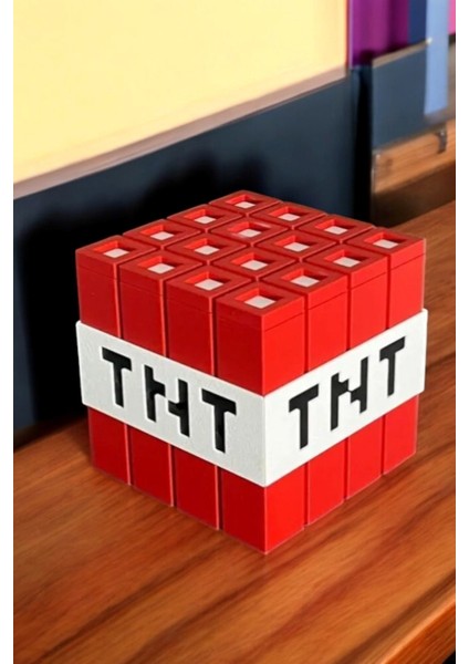 Minecraft Tnt Kalemlik 8 cm Kalem Kutusu Dekoratif Obje