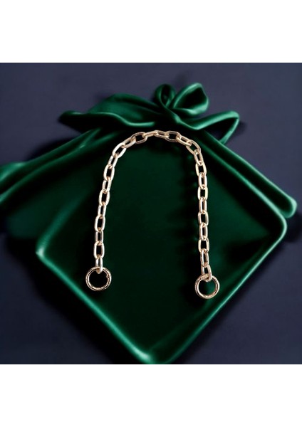 Altın Renk Aksesuarlı ve Yaylı Halkalı Çanta Zincir Sap - Uzunluk : 45 cm