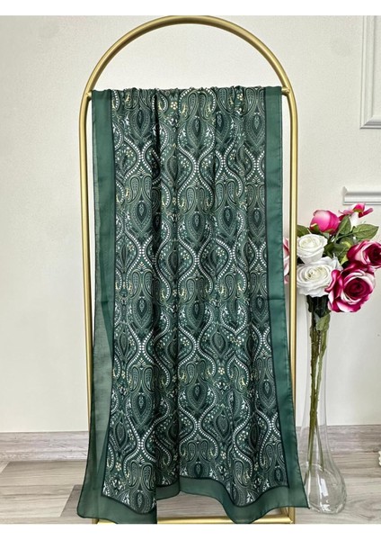 Retro Desen Pamuk Şal Yeşil fırsatları