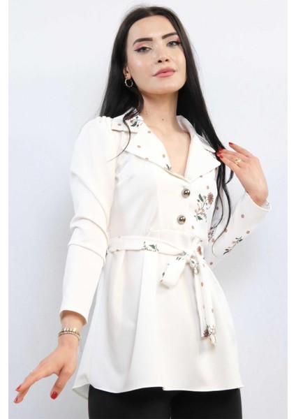Ceket Model Bluz Ekru-Kahve fiyatları
