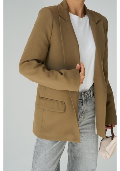 Astarı Çizgili Ceket - Vizon fiyatları