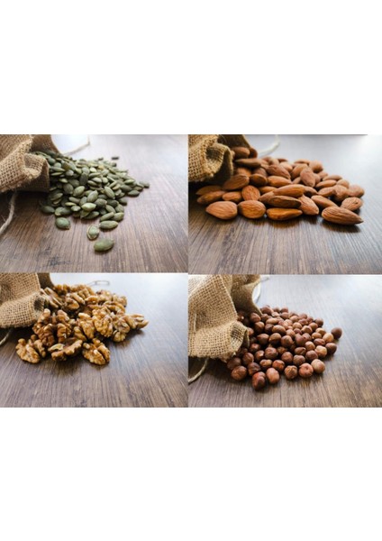 4'lü Avantaj Paketi 250 gr Çiğ Kabak Çekirdeği İçi + 250 gr Çiğ Badem İçi + 250 gr Çiğ Fındık İçi + 250 gr Ceviz İçi fiyatları