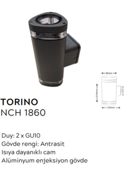 Torino Çift Ampullü Dış Mekan Aplik – 2×GU10 Antrasit Up-Down Aydınlatma fırsatları